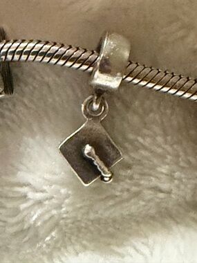 Authentic Pandora Graduation Cap Dangle Charm Silver
